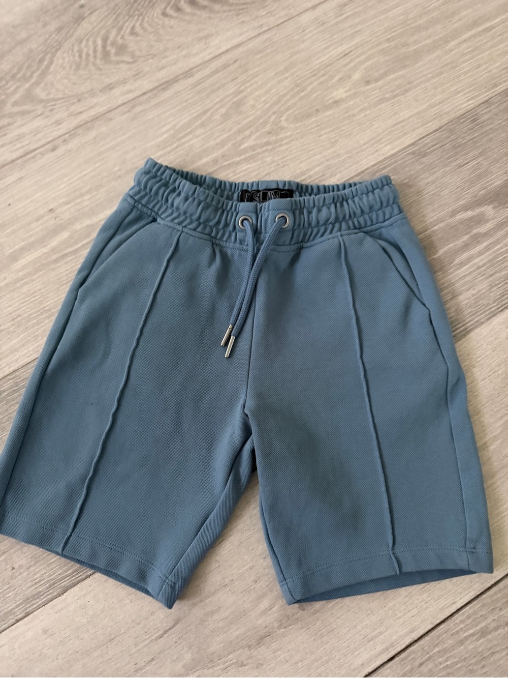 next boys Slate Blue skinny fit Drawstring Shorts